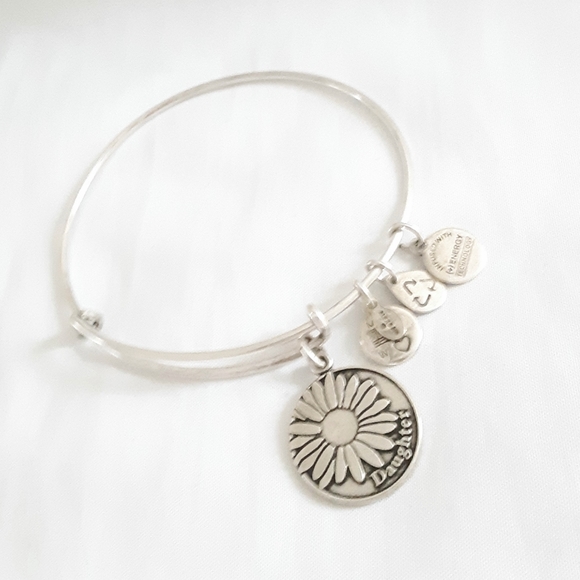 Alex and Ani Daughter Charms silver Bracelet adjustable Size - Picture 3 of 3